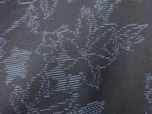 JAPANESE KIMONO / ANTIQUE KIMONO / DORO OSHIMA TSUMUGI / WOVEN MAPLE LEAVES